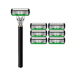 High Quality Man Safety Razor Blade 6 Layer German Stainless Steel Shaving Cartridges Compatible Mach Shaver