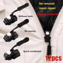 Universal Detachable Metal Zipper Slider Puller Detachable Instant Repair Kit DIY Replacement Lever Locks for Clothing Luggage