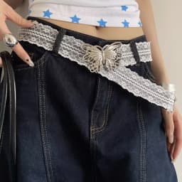 Vintage Lace Canvas Belt for Women Fashionable Metal Buckle Decorative Waistband Retro Jean Accessory Korean Trendy Design 110cm