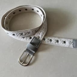 Vintage Lace Canvas Belt for Women Fashionable Metal Buckle Decorative Waistband Retro Jean Accessory Korean Trendy Design 110cm