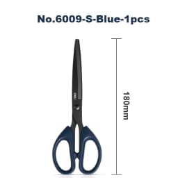 Deli Black Blade Scissors Stationery 180mm 7 Inch Stainless Steel Anti-Rust Sharp Office Home School Craft Cutting Tool