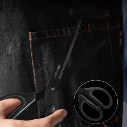 Deli Black Blade Scissors Stationery 180mm 7 Inch Stainless Steel Anti-Rust Sharp Office Home School Craft Cutting Tool