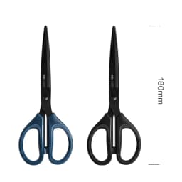 Deli Black Blade Scissors Stationery 180mm 7 Inch Stainless Steel Anti-Rust Sharp Office Home School Craft Cutting Tool