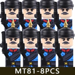 MOC Military Series WW1 Prussian British Soldier Figures Building Blocks Army Infantry Warrior Backpack Accessories Bricks Toys