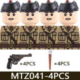 MOC Military Series WW1 Prussian British Soldier Figures Building Blocks Army Infantry Warrior Backpack Accessories Bricks Toys