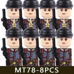 MOC Military Series WW1 Prussian British Soldier Figures Building Blocks Army Infantry Warrior Backpack Accessories Bricks Toys