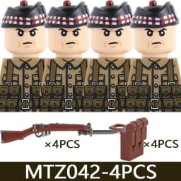MOC Military Series WW1 Prussian British Soldier Figures Building Blocks Army Infantry Warrior Backpack Accessories Bricks Toys
