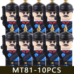MOC Military Series WW1 Prussian British Soldier Figures Building Blocks Army Infantry Warrior Backpack Accessories Bricks Toys