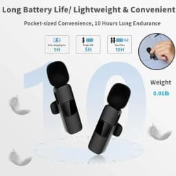 Mini Wireless Lavalier Microphone for iPhone Video Recording Live Streaming YouTube Tik - Portable Mobile Phone Microphone