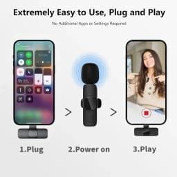 Mini Wireless Lavalier Microphone for iPhone Video Recording Live Streaming YouTube Tik - Portable Mobile Phone Microphone