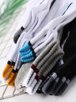 30Pairs Men's Color-block Mesh Breathable Ankle Socks Absorb Sweat Casual Sports Short Socks for Men