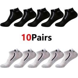 30Pairs Men's Color-block Mesh Breathable Ankle Socks Absorb Sweat Casual Sports Short Socks for Men