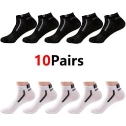 30Pairs Men's Color-block Mesh Breathable Ankle Socks Absorb Sweat Casual Sports Short Socks for Men