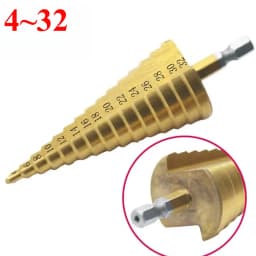 3-13/35mm 4-12/20/32mm Titanium Plated Hex Handle Step Drill Multi Functional Pagoda Drill Irregular Drill Bit Drilling Tool