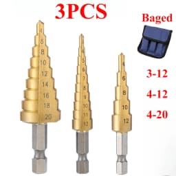 3-13/35mm 4-12/20/32mm Titanium Plated Hex Handle Step Drill Multi Functional Pagoda Drill Irregular Drill Bit Drilling Tool
