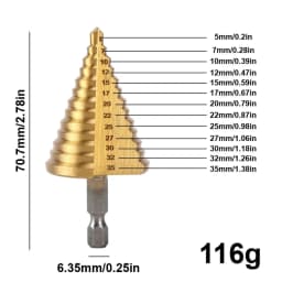 3-13/35mm 4-12/20/32mm Titanium Plated Hex Handle Step Drill Multi Functional Pagoda Drill Irregular Drill Bit Drilling Tool