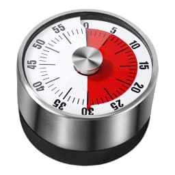 Stainless Steel Mechanical Kitchen Timer 60-Minute Countdown Magnetic Alarm Reminder for Cooking & Student Study