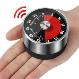 Stainless Steel Mechanical Kitchen Timer 60-Minute Countdown Magnetic Alarm Reminder for Cooking & Student Study