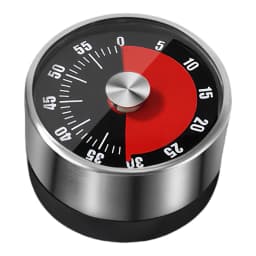 Stainless Steel Mechanical Kitchen Timer 60-Minute Countdown Magnetic Alarm Reminder for Cooking & Student Study
