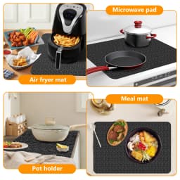 Induction Cooktop Mat Silicone Anti-Scratch Induction CooktopResistant Non-Slip Kitchen Counter Protect Mat Protector Mat Heat