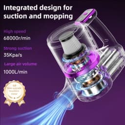 TINSOL 35000PA Wireless Vacuum Cleaner Home Vacuum Cleaner with Vacuuming and Mopping Integrated Handheld Smart Appliance