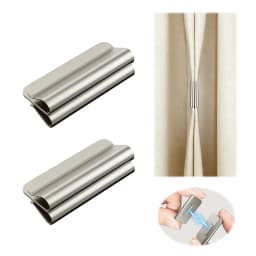 Magnetic Curtain Clips, Drill-Free Fasteners. Powerful Magnetic Hold Design. Suitable for Living Room and Bedroom Curtains
