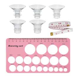 Flange Sizing Kit with 5PCS Flange Inserts 13/15/17/19/21mm for 24mm Flange of Most Pumps Breastfeeding Essential Pumping Kit