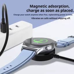 Magnetic Wireless Charger for Samsung Galaxy Watch 8/7/6Classic/5/5 Pro/4/3/Active2 USB-A/C Smart Watch Charging Cable Dock
