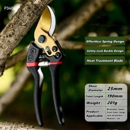 Rafford Multi-Purpose Heavy Duty Garden Shears with Soft Cushioned Grips Suitable for Bypassing Trees, Roses and Other Plants