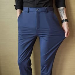 29-42 Men's Summer Pants Thin Straight Stretch Casual Pants with No Trace No Ironing Fabric Silky and Cool Feeling