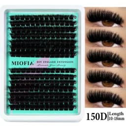 MIOFIA Eyelash Clusters 150D 100D 80D 50D Thick Lashes Mixed Length Tray Natural DIY Eyelash Extension 3D Faux Mink Lash Makeup