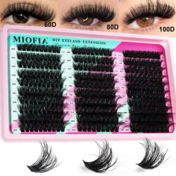 MIOFIA Eyelash Clusters 150D 100D 80D 50D Thick Lashes Mixed Length Tray Natural DIY Eyelash Extension 3D Faux Mink Lash Makeup