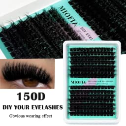 MIOFIA Eyelash Clusters 150D 100D 80D 50D Thick Lashes Mixed Length Tray Natural DIY Eyelash Extension 3D Faux Mink Lash Makeup