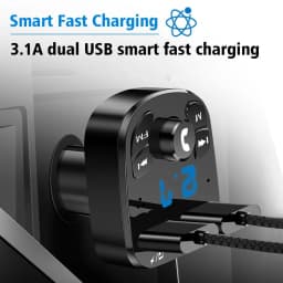 Bluetooth 5.0 FM Transmitter Receiver 3.1A Dual USB Car Fast Phone Charger Adapter Car MP3 Player USB Flash Drive Plug Car Kit
