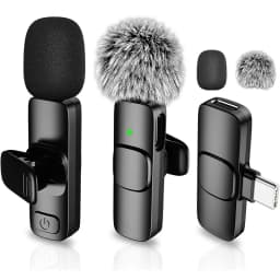 Wireless Lavalier Lapel Microphone for iPhone, iPad, Mini Video Recording Mic for Interview Video Podcast Vlog Noise Reduction