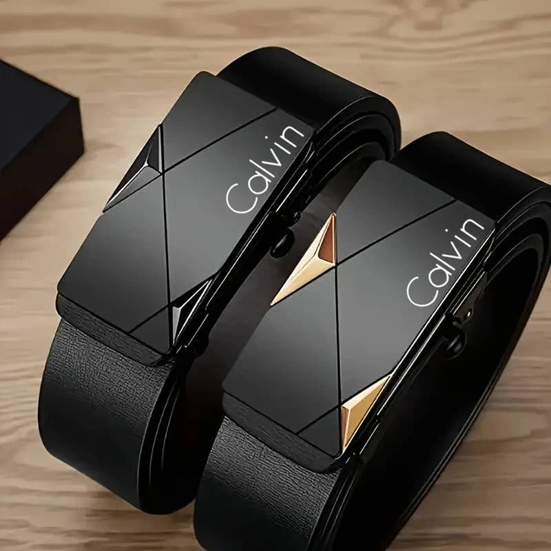 Stylish Men's PU Leather Belt Fashionable Accessory for Daily Wear Leisure Party Work Business with Automatic Buckle