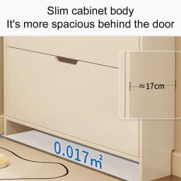 2-Tier Wooden Narrow Shoe Storage Cabinet Space Saving Free-Standing Shoe Cabinet Slimming Shoe Rack for Bedroom Living Room
