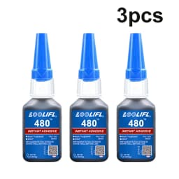 0.7Oz-20G 480 Black Ultra-Fast-Drying Black Cyanoacrylate Plastic Wood Metal Tire Rubber Shoe Tire Liquid Strong Adhesive Repair Glue Includes 1-25 Pieces of Glue Tubes