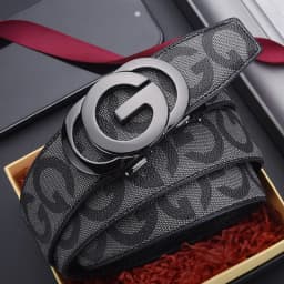 High Quality 3.4cm Leather Business Men High-Quality Designer Male Buckle Strap Jeans Accessory