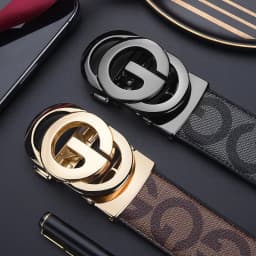 High Quality 3.4cm Leather Business Men High-Quality Designer Male Buckle Strap Jeans Accessory