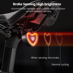 WEST BIKING Bike Tail Light Smart Brake Sensing MTB Road Bike Rear Light IPX6 Waterproof 4 Modes Heart Light Cycling Accessories