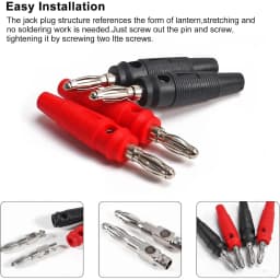 10Pcs 32A High Current 4mm Banana Plugs Male Screw Type Stackable Audio Speaker Cable Connectors for Audio Equipment