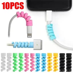 10PCS Spiral Cable Protector Winder Soft Silicone Cable Winder Clip Saver Cover For Android Phone Mouse Earphone Wire Protection