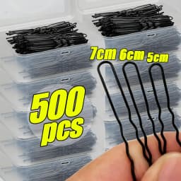 5/6/7cm U-Shaped Wavy Hair Clips Bobby Pin Barrette Salon Grip Black Metal Hairpins DIY Bridal Hairstyle Women Hair Accessories