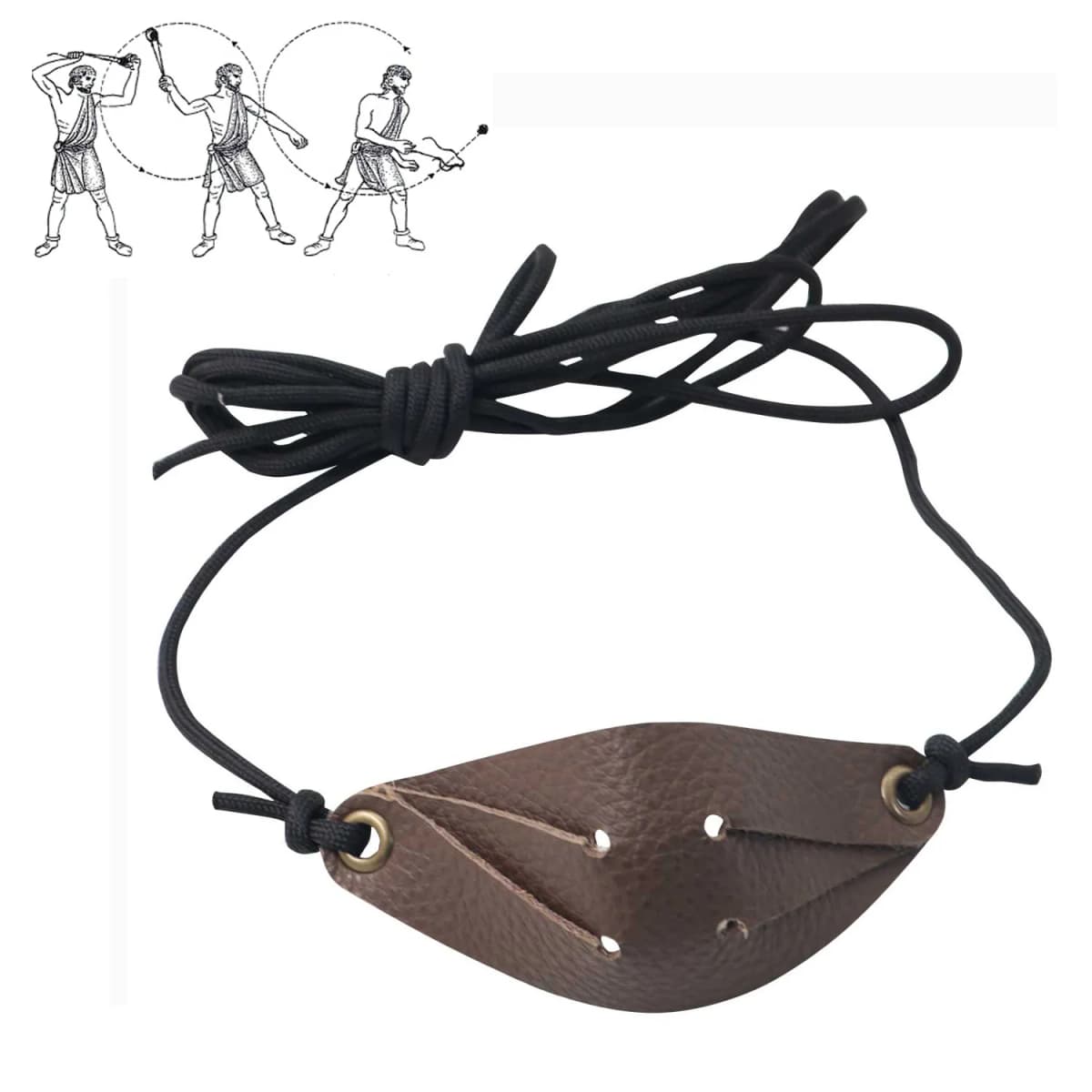 Outdoor Sling Leather Traditional Shepherd Hunting Slingshot Survival Camping Entertainment Throwing Stone Hand Catapult Tool