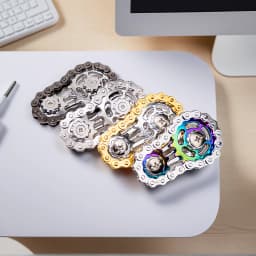Rainbow Fidget Spinner Zinc Alloy Mechanical Bike Chain Gear Sprocket Flywheel Silent Hand Spinner Iridescent Colorful Stress