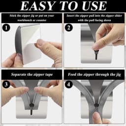 1 Zipper Jig Tool Quick Zipper Jig Sliders Stainess Steel Zipper Puller Helper Zipper Installing Tool for Pants Dresses Repair