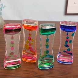 Mixed Color Liquid Hourglasses Creative Oil Drop Ladder Water Hourglass Motion Bubbler Timer Movement Sensory Office Table Decor
