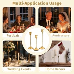 3pcs/set Candle Holders Vintage Candlestick for Party Wedding Decoration Anniversary Europe Style Old Ornaments for Home Hotel
