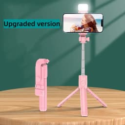 Cell Phone Selfie Stick Tripod Bluetooth Remote Wireless Selfi Stick Phone HolderStand with Beauty Fill Light for Phone